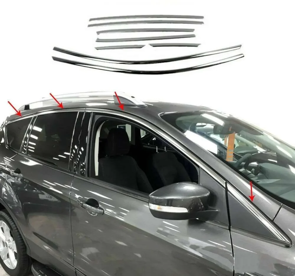 Kuga 2013-2019 Krom Cam Üst Çıtası