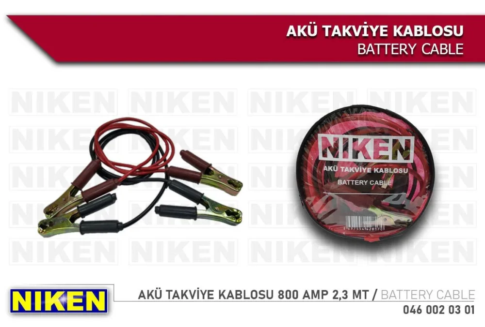Niken Akü Takviye Kablosu 800 Amp 2,3 MT