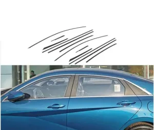 Hyundai Uyumlu Elantra 2021- Cam Çerçevesi Paslanmaz Çelik - Görsel 2