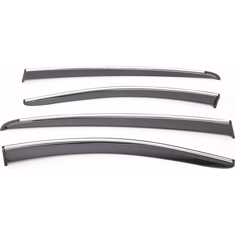 Sunplex HONDA Uyumlu CIVIC 2022 Sonrası Chrome Style 4 Lü Set Kromlu Cam Rüzgarlığı Ön Ve Arka Parça