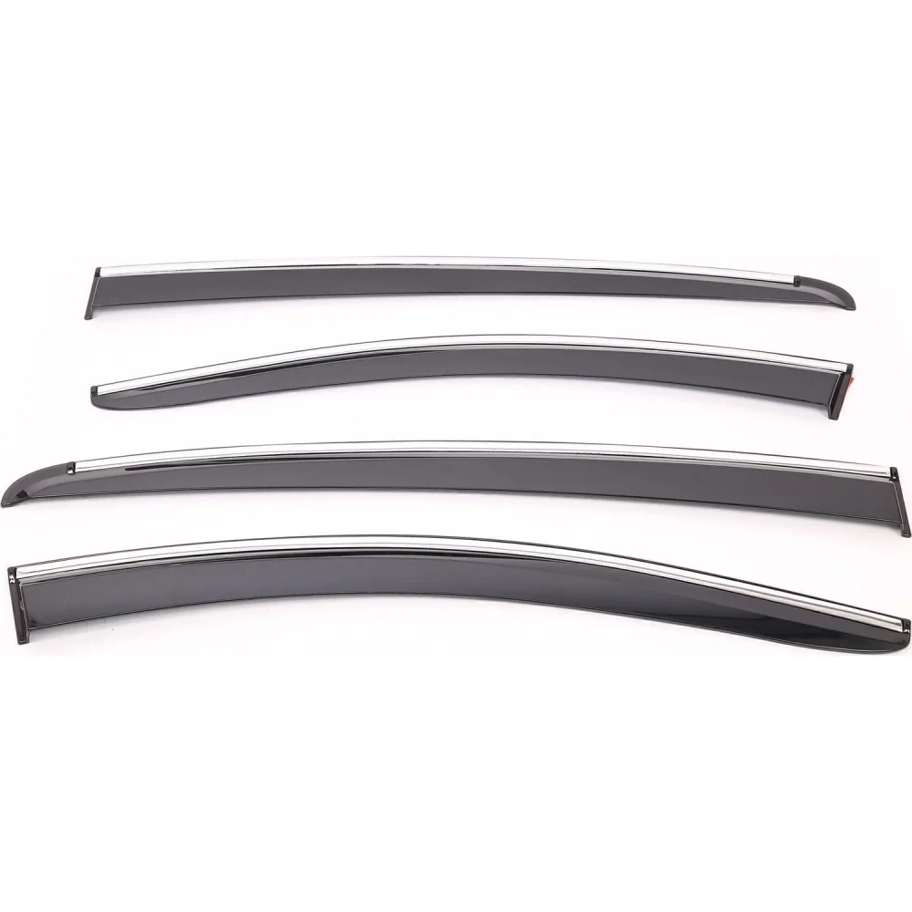 Sunplex HONDA Uyumlu CIVIC 2015-2021 Arası Chrome Style 4 Lü Set Kromlu Cam Rüzgarlığı Ön Ve Arka Parça