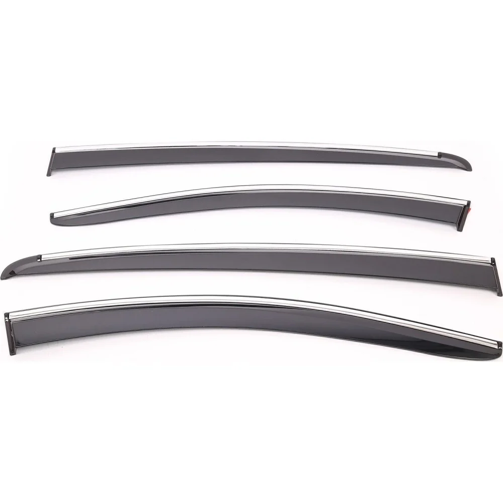 Sunplex FIAT Uyumlu LINEA 2006-2015 Arası Chrome Style 4 Lü Set Kromlu Cam Rüzgarlığı Ön Ve Arka Parça