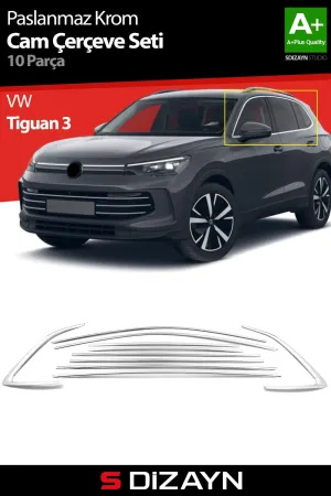 Drs Tuning Vw Tiguan 3 Krom Cam Çerçeve Seti 10 Prç. 2024 Üzeri A+ Kalite
