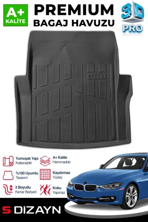 BMW 3 Serisi 2011-2019 (F30) uyumlu F30 3D Pro Bagaj Havuzu 2012-2019 A+ Kalite modelleri DRS Tuning'de. Kaliteli malzeme, hızlı kargo ve güvenli alışverişle