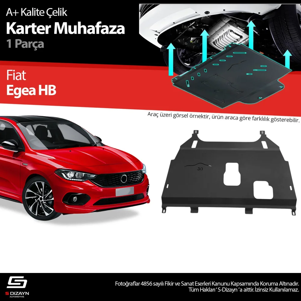 Drs Tuning Fiat Egea Sedan Çelik Karter Muhafaza Koruma 2015 Üzeri A+ Kalite