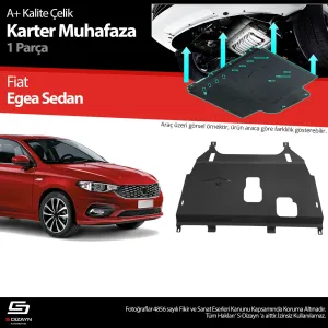 Fiat Egea Hatchback 2015-Günümüz (HB) uyumlu HB Çelik Karter Muhafaza Koruma 2015 Üzeri A+ Kalite modelleri DRS Tuning'de. Kaliteli malzeme, hızlı kargo ve