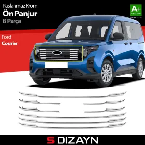 s-dizayn uyumlu Ford Courier Krom Ön Panjur 8 Prç. 2023 Üzeri A+ Kalite modelleri DRS Tuning'de. Kaliteli malzeme, hızlı kargo ve güvenli alışverişle hemen