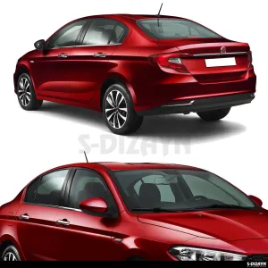 Drs Tuning Fiat Egea SD Krom Cam Çıtası 4 Prç. 2015 Üzeri (Mat Krom) A+ Kalite - Görsel 4