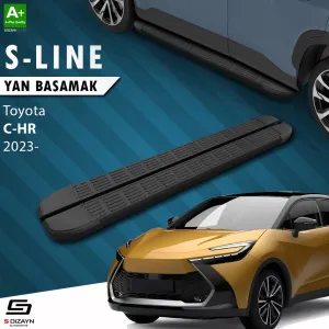 Toyota C-HR 2023-Günümüz (AX20) uyumlu 2 S-Line Siyah Yan Basamak 173 Cm 2023 Üzeri A+ Kalite modelleri DRS Tuning'de. Kaliteli malzeme, hızlı kargo ve güvenli