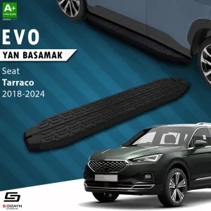 Seat Tarraco 2018-Günümüz (KN2) uyumlu Evo Siyah Yan Basamak 193 Cm 2018-2024 A+ Kalite modelleri DRS Tuning'de. Kaliteli malzeme, hızlı kargo ve güvenli