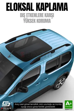 Drs Tuning Peugeot Rifter Kısa Şase Aluminyum Siyah Tavan Çıtası 2019 Üzeri A+ Kalite - Görsel 2