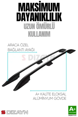 Drs Tuning Opel Combo E Kısa Şase Aluminyum Siyah Tavan Çıtası 2019 Üzeri A+ Kalite - Görsel 4