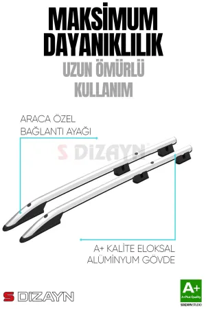 Drs Tuning Peugeot Bipper Aluminyum Gri Tavan Çıtası Sport Model 2008 Üzeri A+ Kalite - Görsel 4
