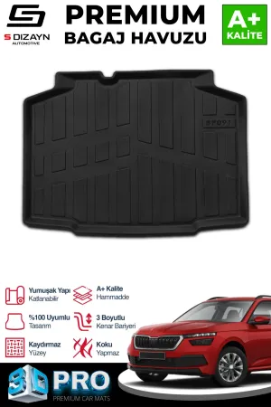 Skoda Kamiq 2019-Günümüz (NW4) uyumlu 3D Pro Bagaj Havuzu 2019 Üzeri A+ Kalite modelleri DRS Tuning'de. Kaliteli malzeme, hızlı kargo ve güvenli alışverişle