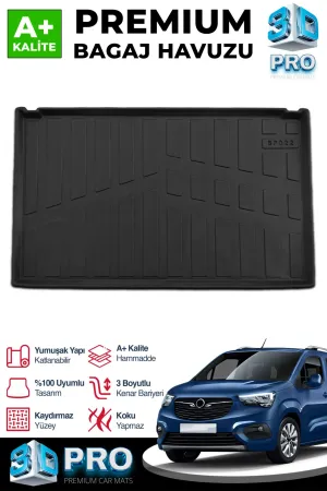 s-dizayn uyumlu Opel Combo Seperatörlü 3D Pro Bagaj Havuzu 2019 Üzeri A+ Kalite modelleri DRS Tuning'de. Kaliteli malzeme, hızlı kargo ve güvenli alışverişle