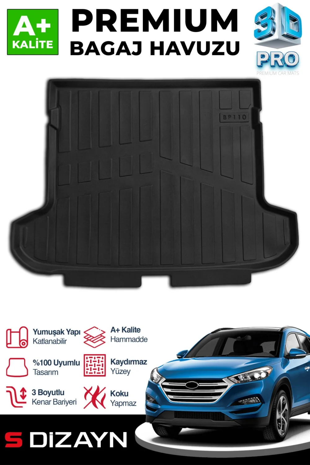 Drs Tuning Hyundai Tucson 3D Pro Bagaj Havuzu 2015-2021 A+ Kalite