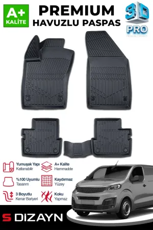 Drs Tuning Fiat Scudo Panelvan 3D Pro Havuzlu Paspas Ön 2'Li 2022 Üzeri A+ Kalite