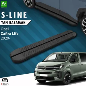 Opel Zafira 2019-Günümüz uyumlu Life Uzun Şase S-Line Siyah Yan Basamak 243 Cm 2020 Üzeri A+ Kalite modelleri DRS Tuning'de. Kaliteli malzeme, hızlı kargo ve