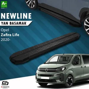 Opel Zafira 2019-Günümüz uyumlu Life Uzun Şase NewLine Siyah Yan Basamak 243 Cm 2020 Üzeri A+ Kalite modelleri DRS Tuning'de. Kaliteli malzeme, hızlı kargo ve