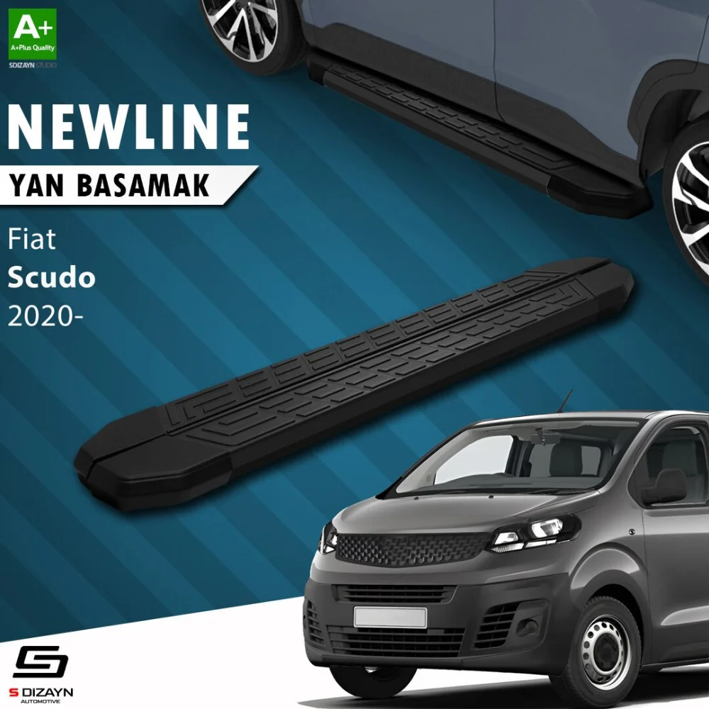 Fiat Scudo 3 Kısa Şase NewLine Siyah Yan Basamak 213 Cm 2020 Üzeri A+ Kalite