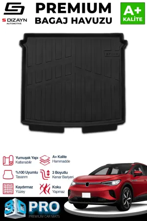 s-dizayn uyumlu VW ID4 3D Pro Bagaj Havuzu 2024 Üzeri A+ Kalite modelleri DRS Tuning'de. Kaliteli malzeme, hızlı kargo ve güvenli alışverişle hemen inceleyin.