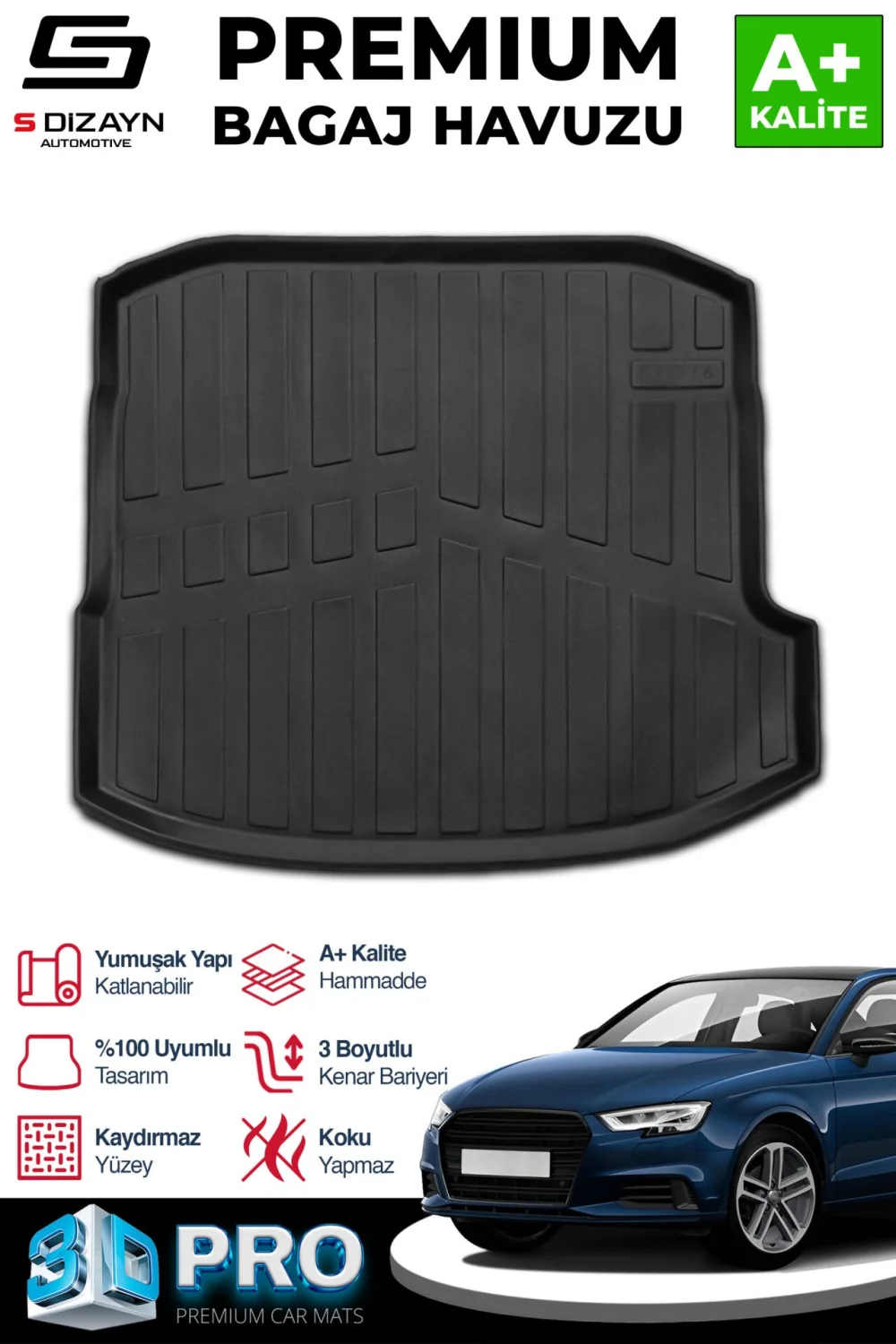 Drs Tuning Audi A3 Sedan 3D Pro Bagaj Havuzu 2020 Üzeri A+ Kalite