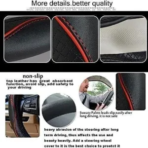 5D Paspas uyumlu Direksiyon Simidi Kaplaması, 38 cm/15 inç Deri Direksiyon Simidi Kılıfı İğne ve İplikle El Yapımı modelleri DRS Tuning'de. Kaliteli malzeme,