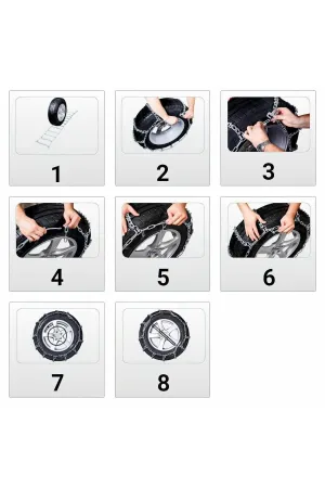 Oto Lastik Kar Zinciri 255/60/r17 Merdiven Tipi Mahmuzlu Serme Suv Minibüs thumb 2