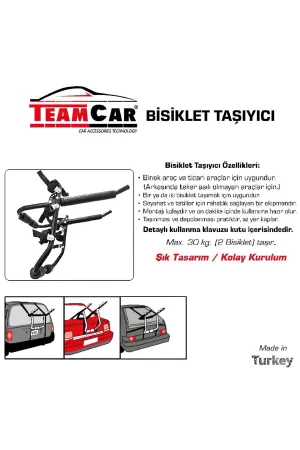 Bisiklet Taşıyıcı Aparat Maks 2 Bisiklet 30 Kg Kapasite - Görsel 3