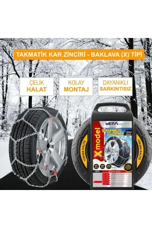 Kar Lastik Zinciri 205/40r17 Binek Suv X Tipi Takmatik Kolay Montaj thumb 2