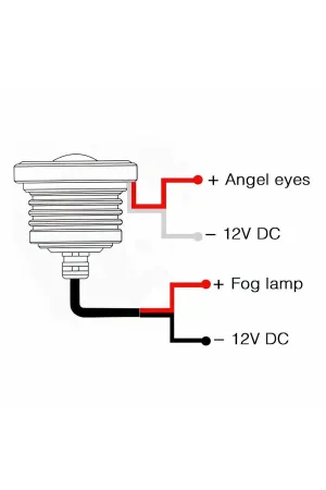 Mercekli Angel Yuvarlak Led Beyaz Sis Farı 7.6cm Metal Gövde thumb 3