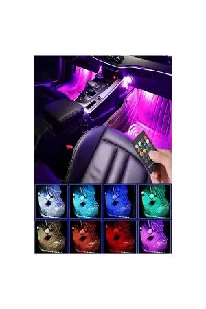 Araç İçi Ayak Altı Müziğe ve Sese Duyarlı 12 Ledli Rgb Renkli Kumandalı Led - Görsel 2