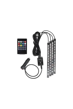 Araç İçi Ayak Altı Müziğe ve Sese Duyarlı 12 Ledli Rgb Renkli Kumandalı Led - Görsel 4