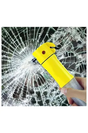 Imdat Çekici Çok Amaçlı Cam Kırıcı Kemer Kesici El Fenerli Mıknatıslı Kırmızı Fasılalı Işık thumb 3