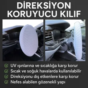 Drs Tuning Direksiyon Koruyucu Kılıf Universal UV, Toz, Isı Koruma Yaz Kış Kullanıma 36-42 cm - Görsel 3