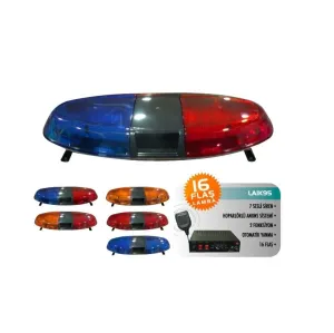 Space Flaş İkaz Lambası Oval Anons 2 Fonksiyonlu 16 Flaşlı / LAIK95 thumb 2
