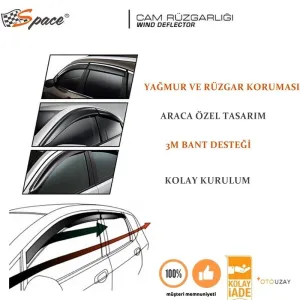 Space Cam Rüzgarlığı 1.2mm Toyota/AvenSis 2003-2009 4'lü Set / CARU368 - Görsel 2