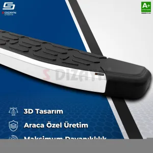 S-Dizayn Ford Tourneo Custom 2 Kısa Şase Evo Aluminyum Yan Basamak 223 Cm 2023 Üzeri A+ Kalite thumb 4