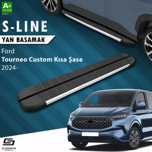 S-Dizayn Ford Tourneo Custom 2 Kısa Şase S-Line Aluminyum Yan Basamak 223 Cm 2023 Üzeri A+ Kalite thumb 1