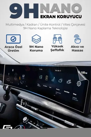 Volvo XC90 2015-Günümüz (B) uyumlu İnscription 9H Nano Multimedya Ekran Koruyucu 8.7 İnç Parlak 2019-2023 A+ Kalite modelleri DRS Tuning'de. Kaliteli malzeme,