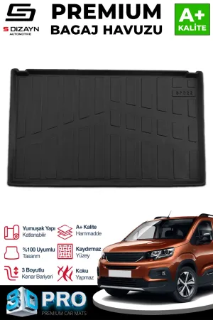 s-dizayn uyumlu Peugeot Rifter Seperatörlü 3D Pro Bagaj Havuzu 2019 Üzeri A+ Kalite modelleri DRS Tuning'de. Kaliteli malzeme, hızlı kargo ve güvenli