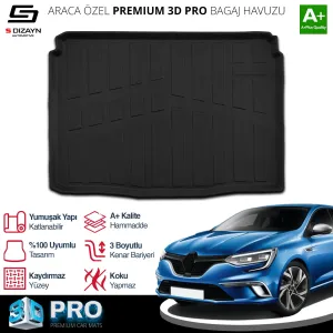 Drs Tuning Renault Megane 4 HB 3D Pro Bagaj Havuzu 2016 Üzeri A+ Kalite - Görsel 2