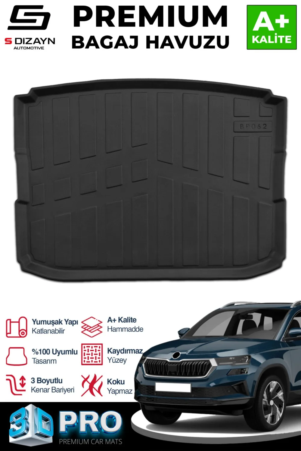 Drs Tuning Skoda Karoq 3D Pro Bagaj Havuzu Alt Bagaj 2018 Üzeri A+ Kalite