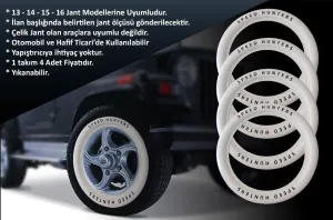 Toyota Uyumlu 13 Jant Speed Hunters Lastik Yanağı Beyaz Renk 1 Takım 4 Adet thumb 2