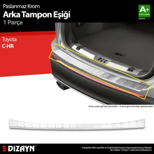 s-dizayn uyumlu Toyota C-HR Krom Arka Tampon Eşiği 2018 Üzeri A+ Kalite modelleri DRS Tuning'de. Kaliteli malzeme, hızlı kargo ve güvenli alışverişle hemen