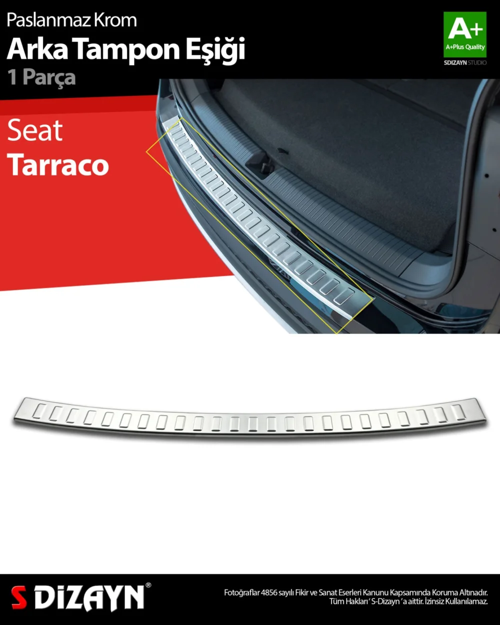 Drs Tuning Seat Tarraco Krom Arka Tampon Eşiği 2018 Üzeri