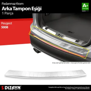 Peugeot 5008 2017-Günümüz (P87) uyumlu 2 Krom Arka Tampon Eşiği 2017-2020 A+ Kalite modelleri DRS Tuning'de. Kaliteli malzeme, hızlı kargo ve güvenli