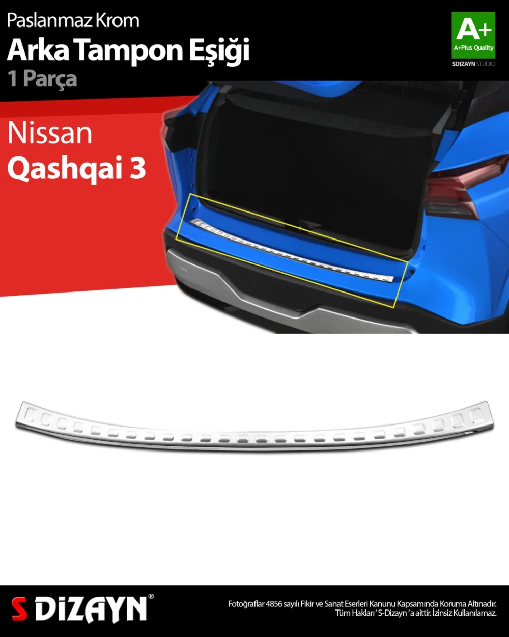 Drs Tuning Nissan Qashqai 3 Krom Arka Tampon Eşiği 2021 Üzeri