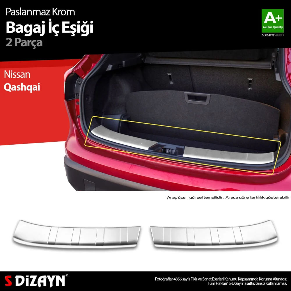 Drs Tuning Nissan Qashqai Krom Bagaj İç Eşiği 2 Prç. 2017-2021 A+ Kalite