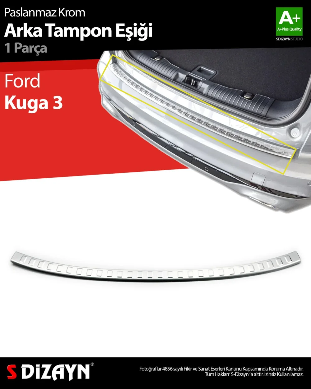 Drs Tuning Ford Kuga 3 Krom Arka Tampon Eşiği 2020 Üzeri